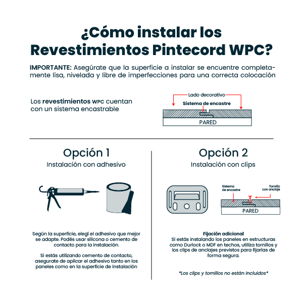 Revestimientos Pintecord WPC Ondulado Asimetrico 21.5cm X 2.6m